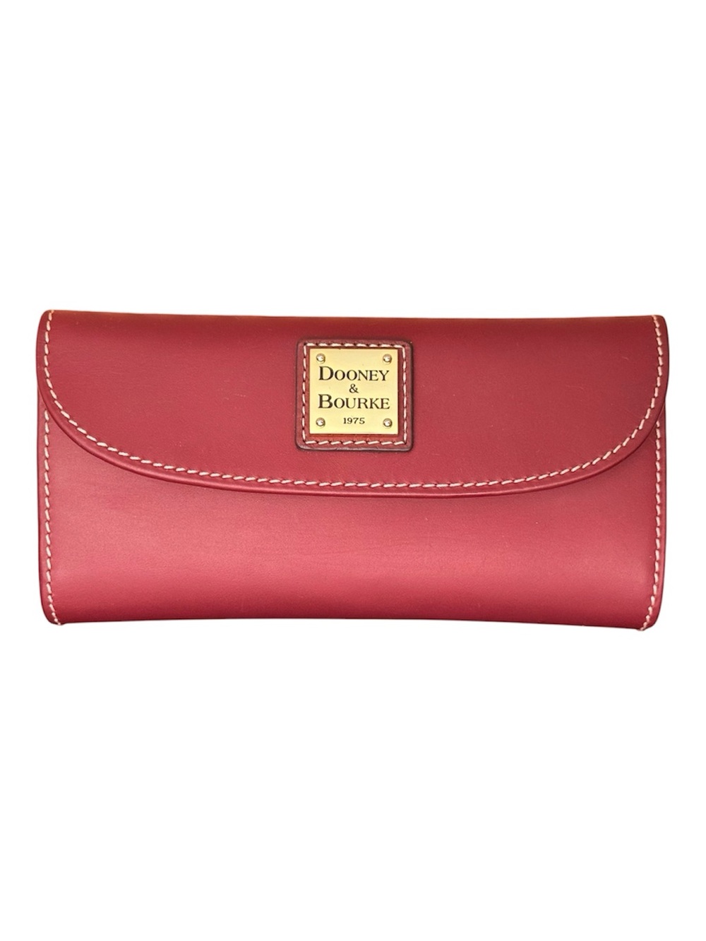 Dooney & Bourke Pink Leather Flap Wallet with Logo Plaque